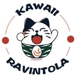 A cute cartoon style cat surrounded by Kawaii Ravintola words